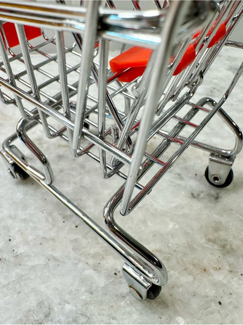 New Mini Red Grocery Style Shopping Cart for Desk Top Work Bench Office - 4.72”